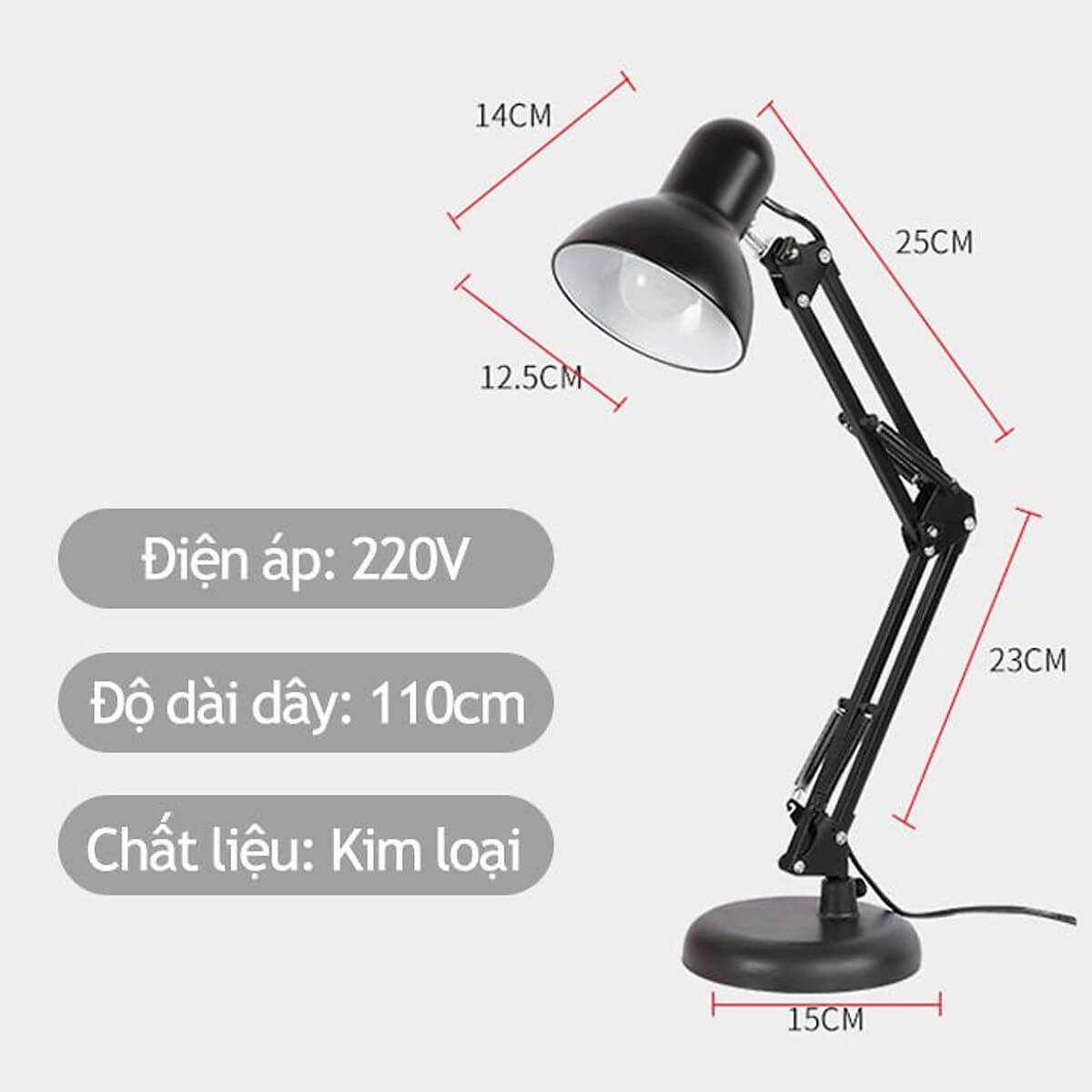 Đèn Học Kẹp Bàn Đế Tròn MT-811