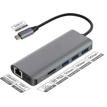 Hub USB Type-C 7 USB 3.0/SD/TF/LAN RJ45/Type-C Icore HYD-9849T