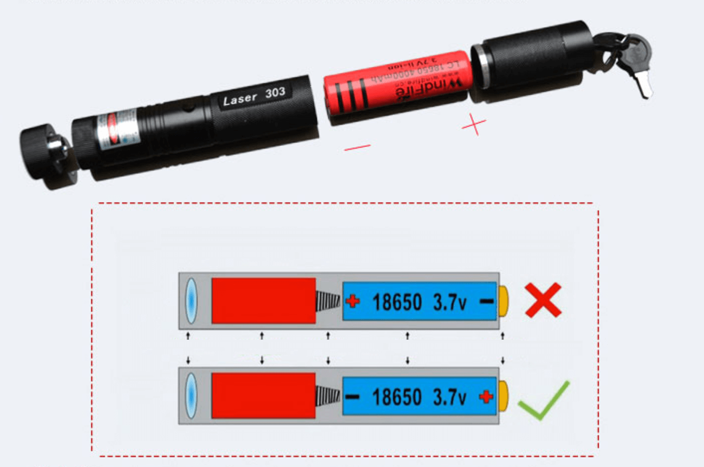 Đèn Pin Laser Laze MV – 303 (Đen) Tia Xanh 2