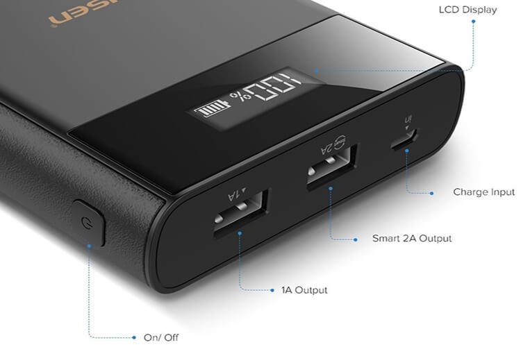 Pin Sạc Dự Phòng Pisen LCD Power Station 20000mAh Version 2 3