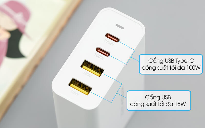 Sạc Đa Cổng HyperJuice GAN100 Charger 4 Ports 100W – HJ-GAN100