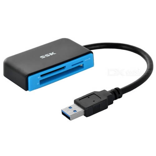 Đầu Đọc Thẻ Nhớ SSK SCRM330 Tốc Độ Cao USB3.0 Hỗ Trợ Đọc Cái Loại Thẻ TF SD CF