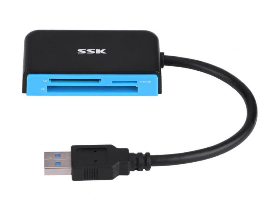 Đầu Đọc Thẻ Nhớ SSK SCRM330 Tốc Độ Cao USB3.0 Hỗ Trợ Đọc Cái Loại Thẻ TF SD CF