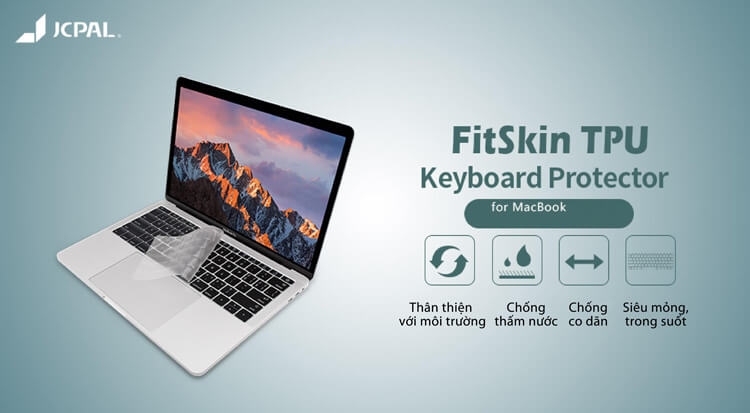 Phủ Bàn Phím Trong Suốt JCPAL Fitskin TPU Dành Cho MacBook