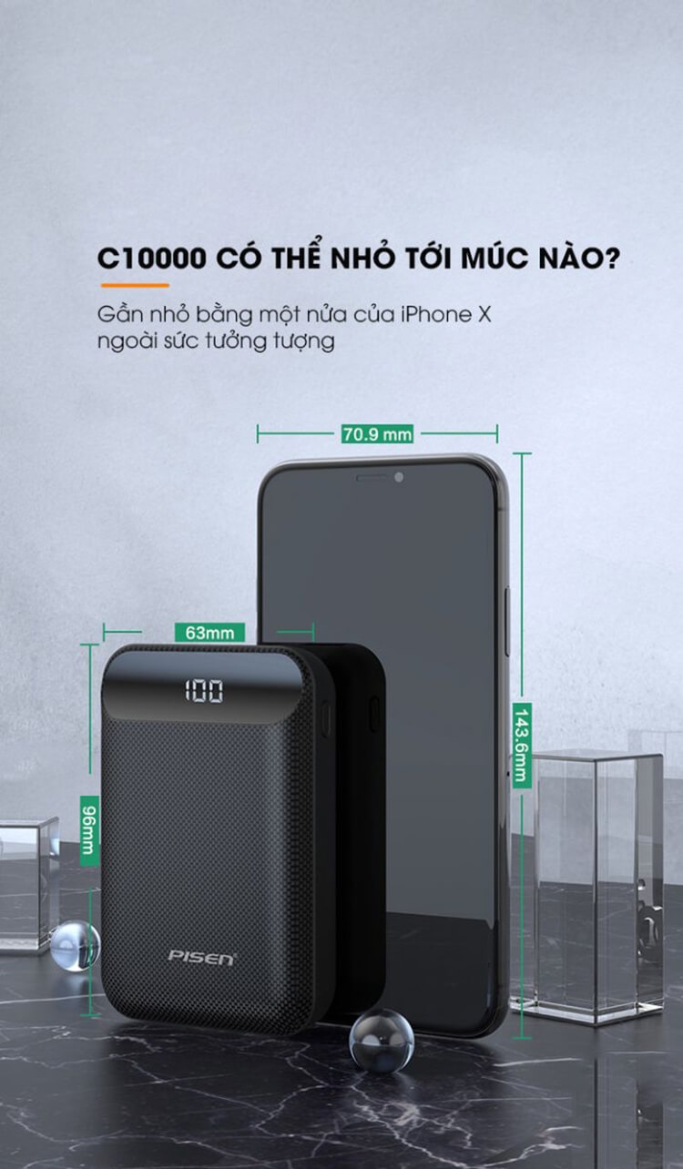 Sạc Dự Phòng Pisen PowerBox C10000 10000mAh 3
