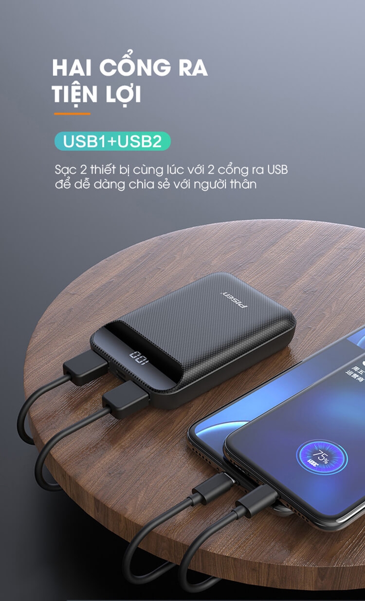 Sạc Dự Phòng Pisen PowerBox C10000 10000mAh 5
