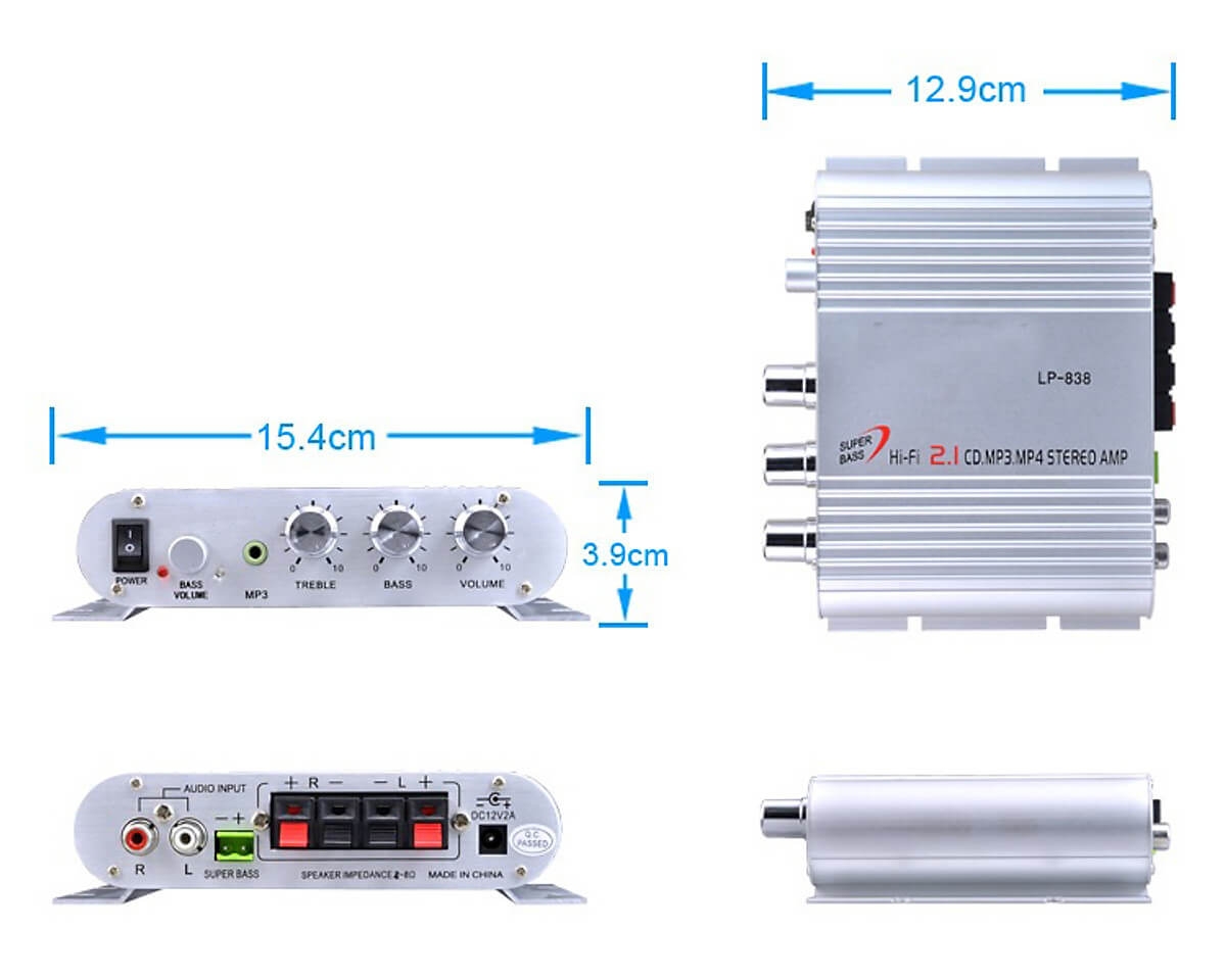 Bộ Khuếch Đại Âm Thanh Ampli Mini 838 1