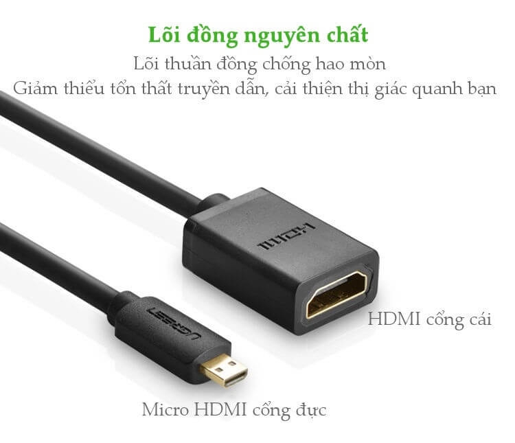 Cáp Chuyển Đổi MicroHDMI Sang HDMI Cái Ugreen 20134 6