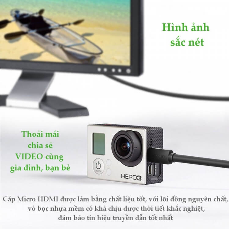 Cáp Chuyển Đổi MicroHDMI Sang HDMI Cái Ugreen 20134 3