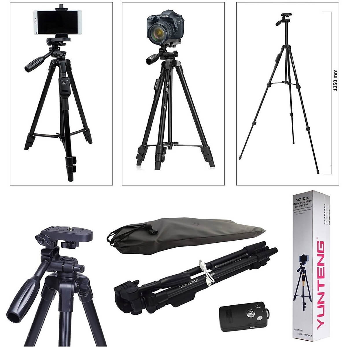 Chân Máy Ảnh Tripod Yunteng VCT-5208 1