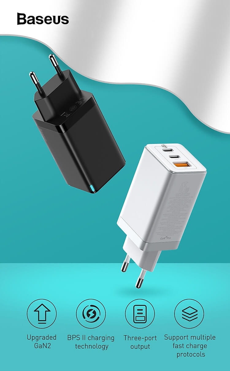 Củ Sạc Nhanh Baseus GaN2 Pro Quick Charger 65W 1