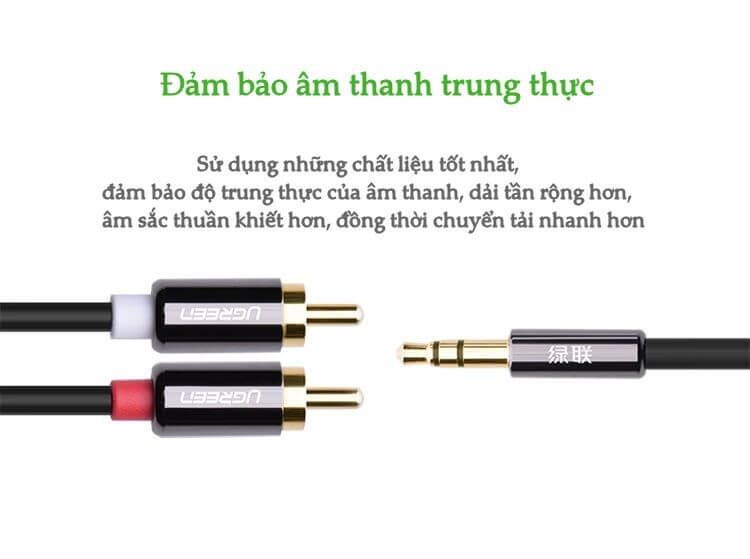 Dây Audio 3,5mm Ra 2 Đầu RCA Dài 1,5M UGREEN AV116 10583 1
