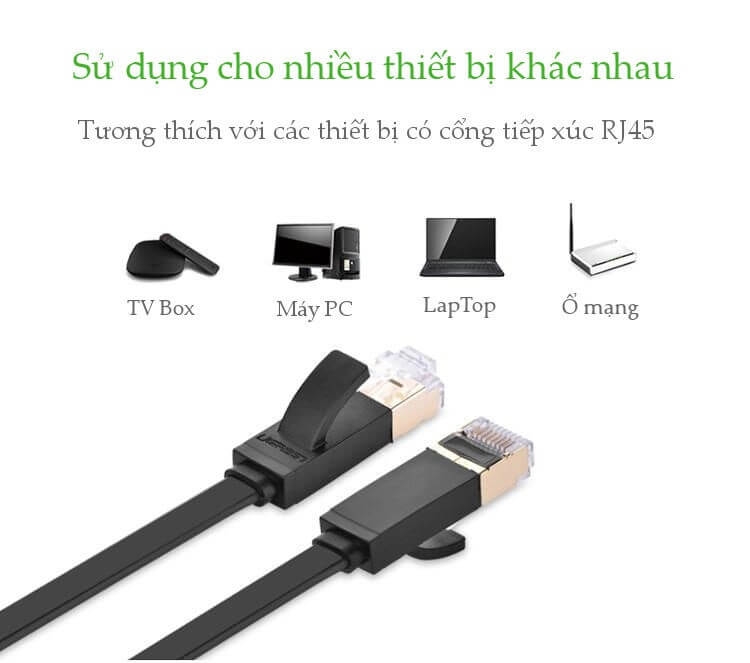 Dây Mạng 2 Đầu Đúc Cat6 UTP Dây Dẹt Dài 0.5m UGREEN NW104 11234 1