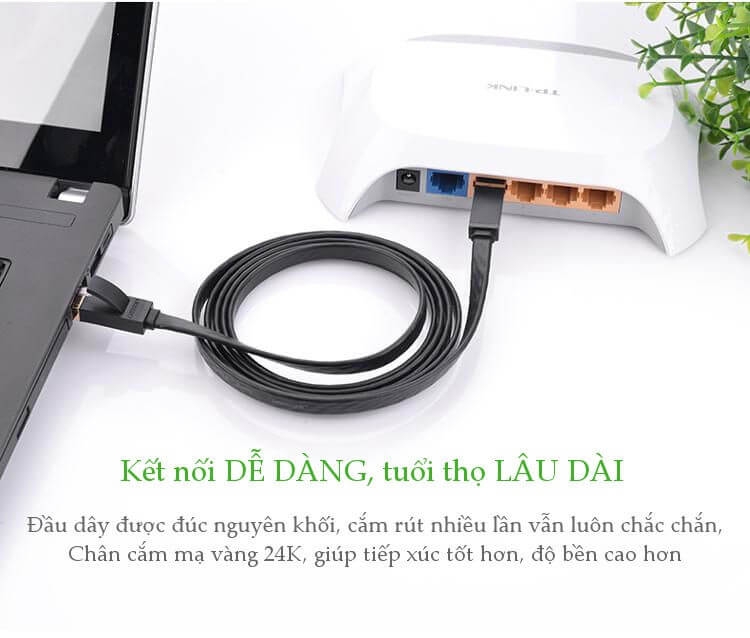 Dây Mạng 2 Đầu Đúc Cat6 UTP Dây Dẹt Dài 0.5m UGREEN NW104 11234 2