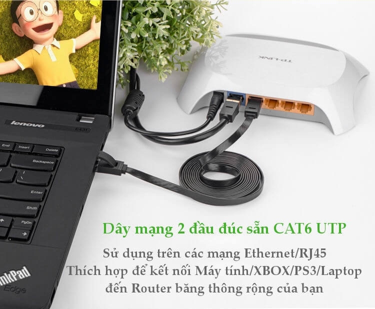 Dây Mạng 2 Đầu Đúc Cat6 UTP Dây Dẹt Dài 0.5m UGREEN NW104 11234 3