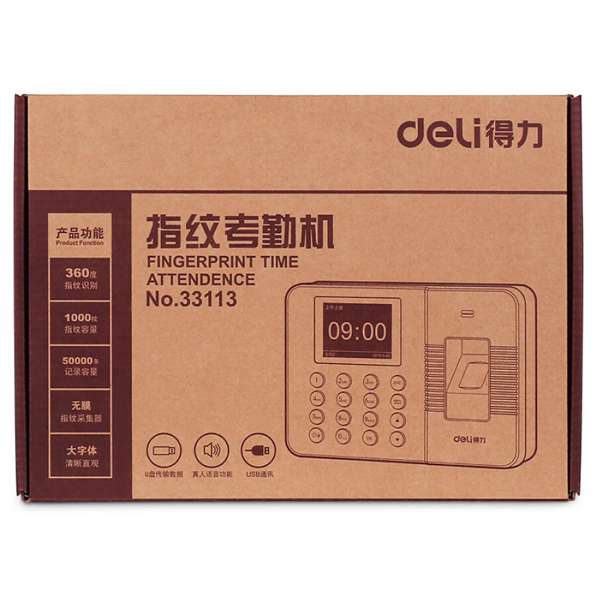 Máy Chấm Công Vân Tay Effective Deli 33113