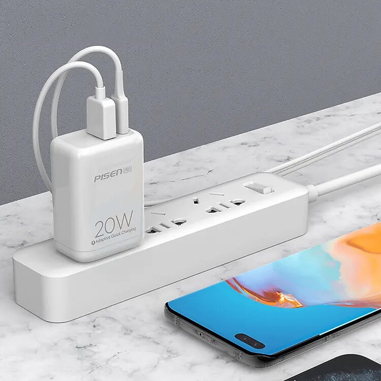 Sạc Điện Thoại PISEN Pro Dual Port QP 20W (QC, PD 20W) for iPhone 12, TS-C119(QP) 1