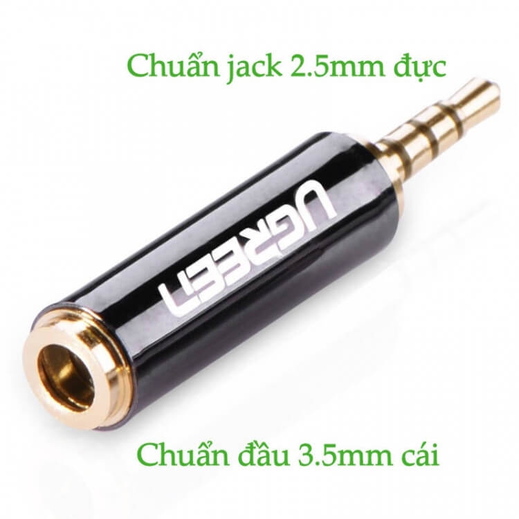 Đầu Chuyển Đổi 2.5mm Đực Sang 3.5mm Cái Dài 25mm Ugreen 20501 3