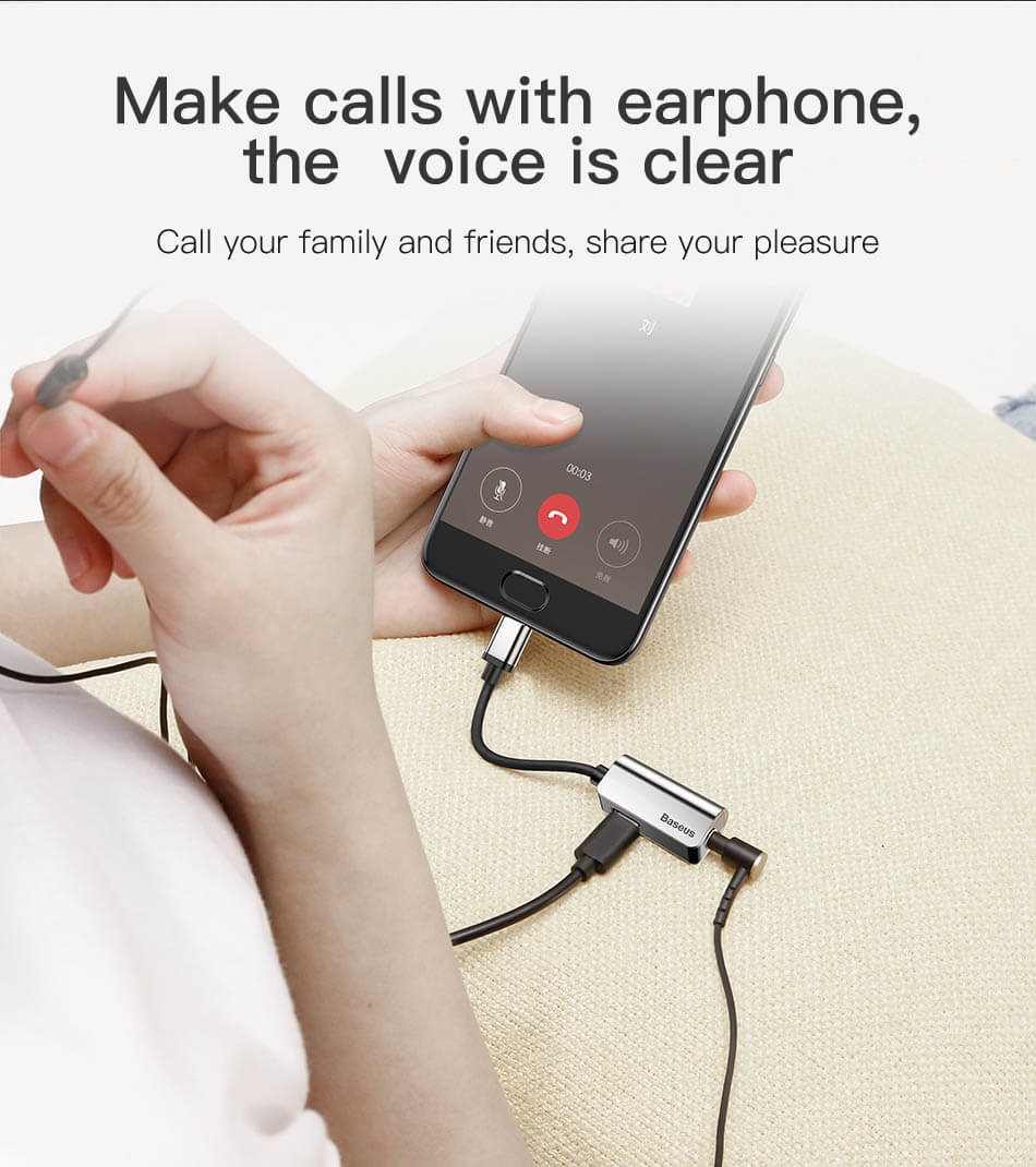 Đầu Chuyển Đổi Baseus CALL40 (Type C sang Audio 3.5mm) 2