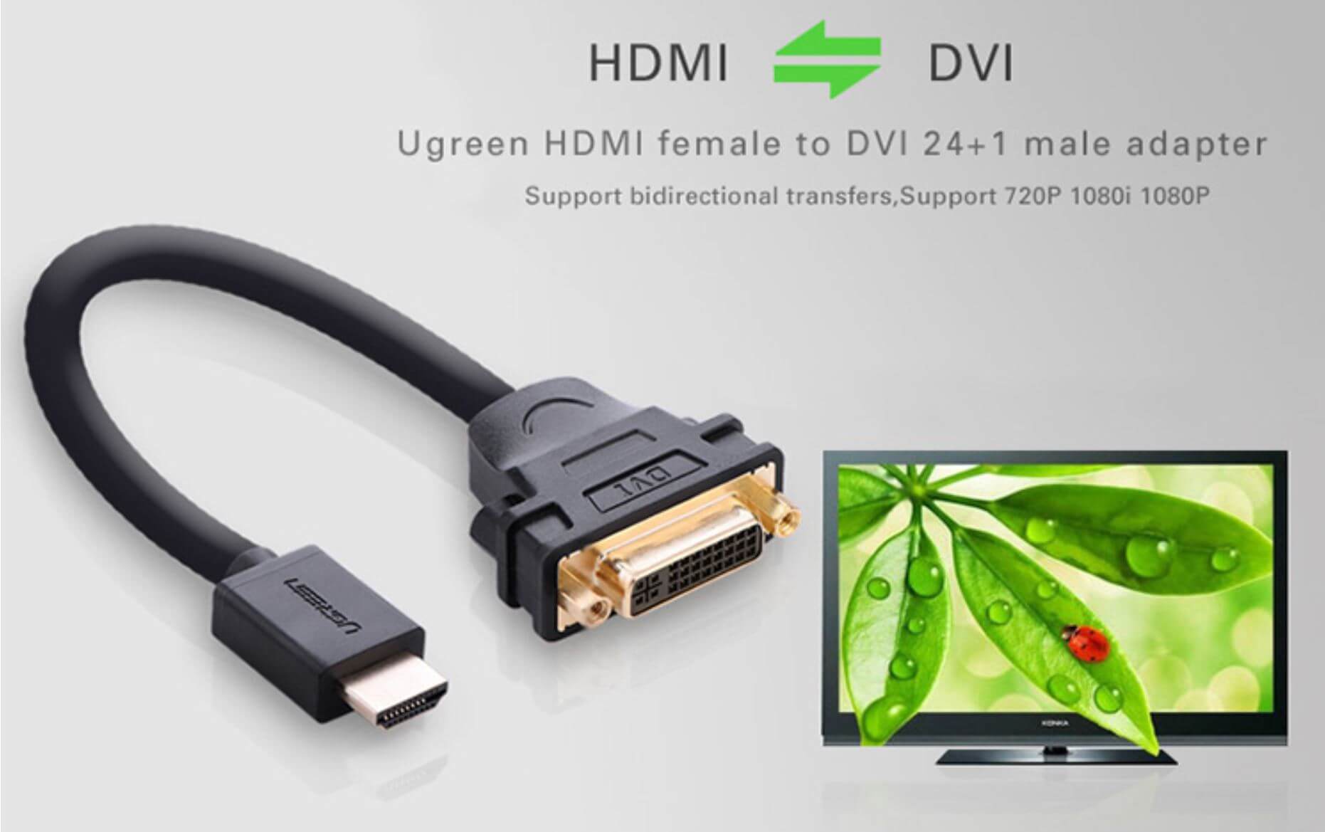 Đầu Chuyển Đổi DVI Sang HDMI Ugreen 20136