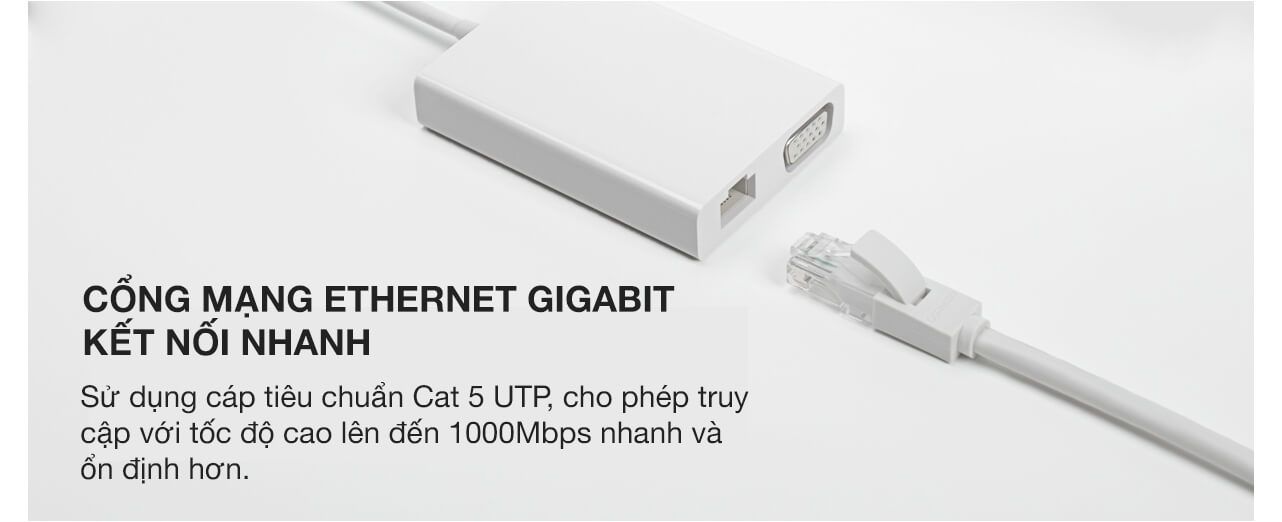 Bộ Chuyển Đổi Xiaomi USB-C To VGA And Gigabit Ethernet 3
