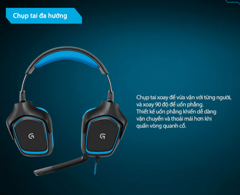 Tai Nghe Chụp Tai Gaming Logitech G430 Surround 2