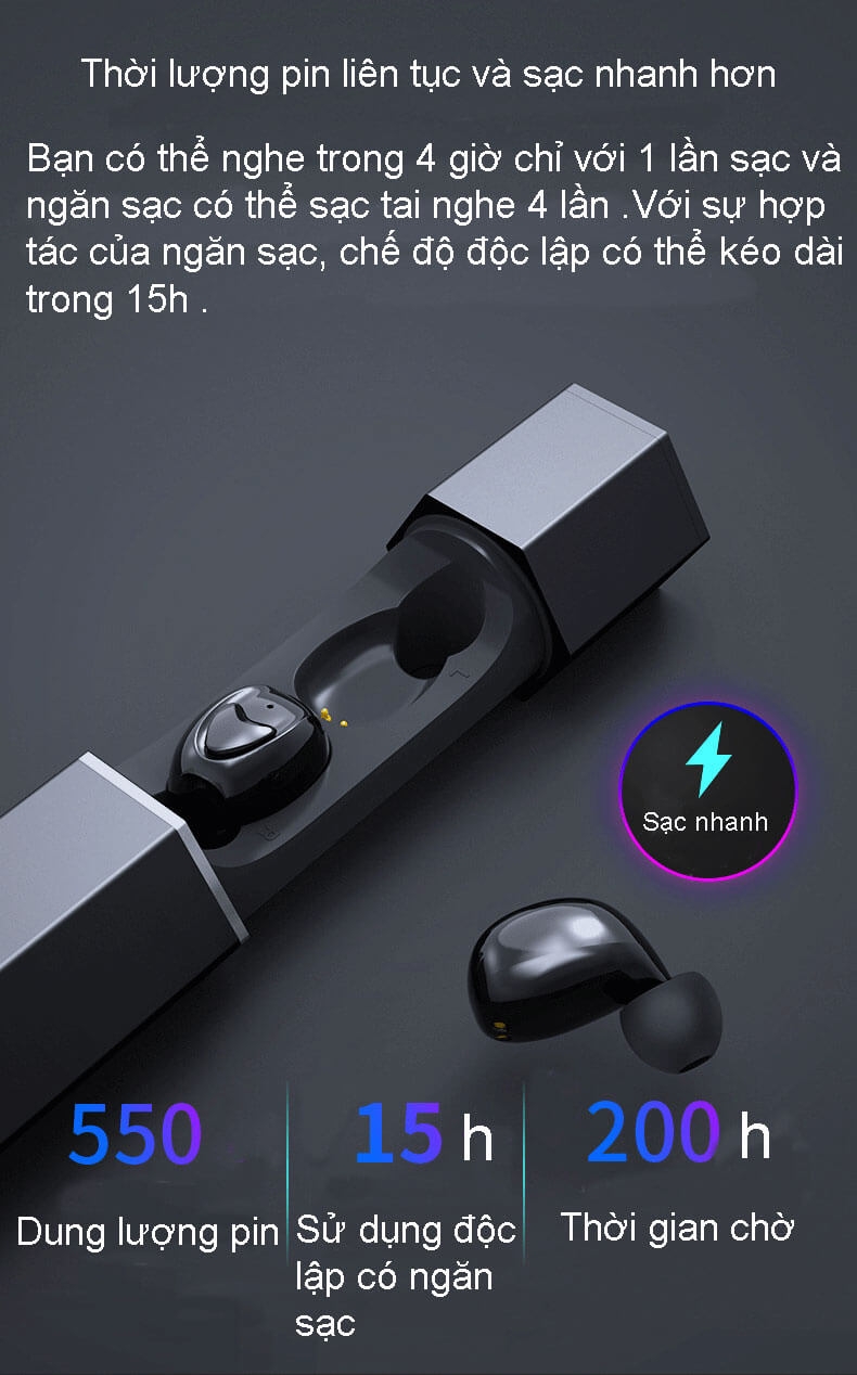 Tai Nghe Bluetooth True Wireless TW30 6