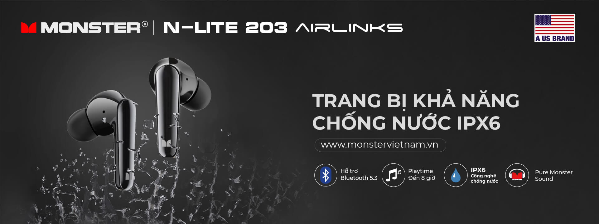 Tai Nghe True Wireless Monster N-Lite 203 Airlinks
