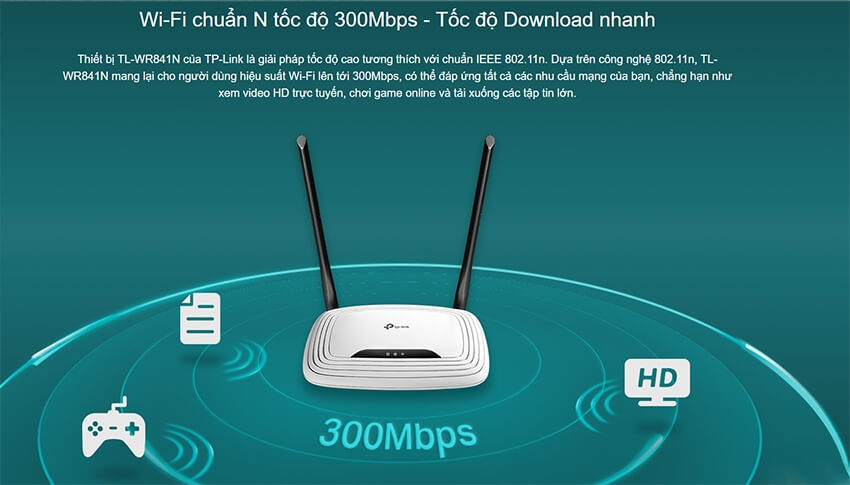 TP-Link TL-WR841N - Router Wifi Chuẩn N Tốc Độ 300Mbps 2