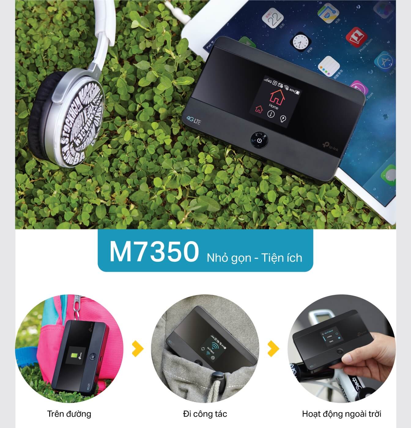 Thiết Bị Phát Wifi Di Động 4G LTE-Advanced TP-Link M7350 V5 150Mbps 3