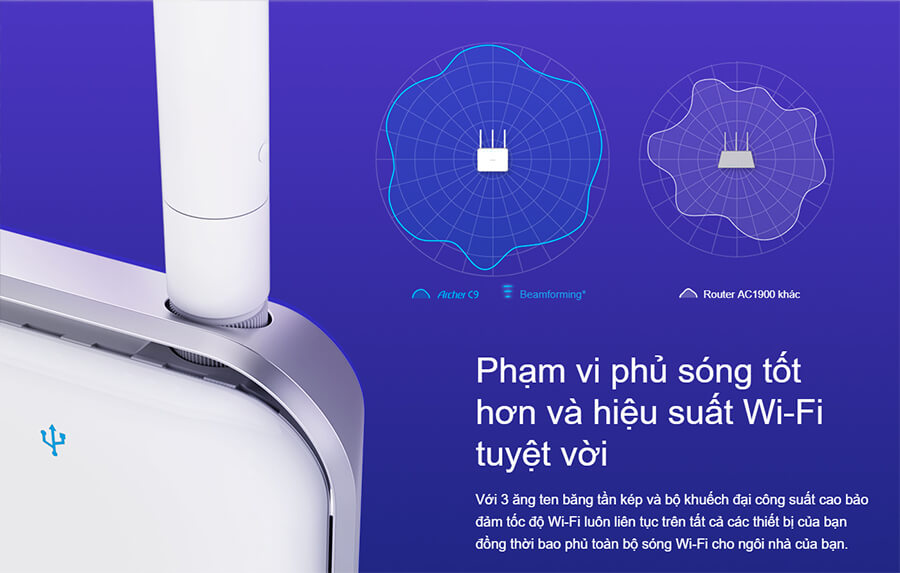 Router Wi-Fi Băng Tần Kép AC1900 TP-Link Archer C9